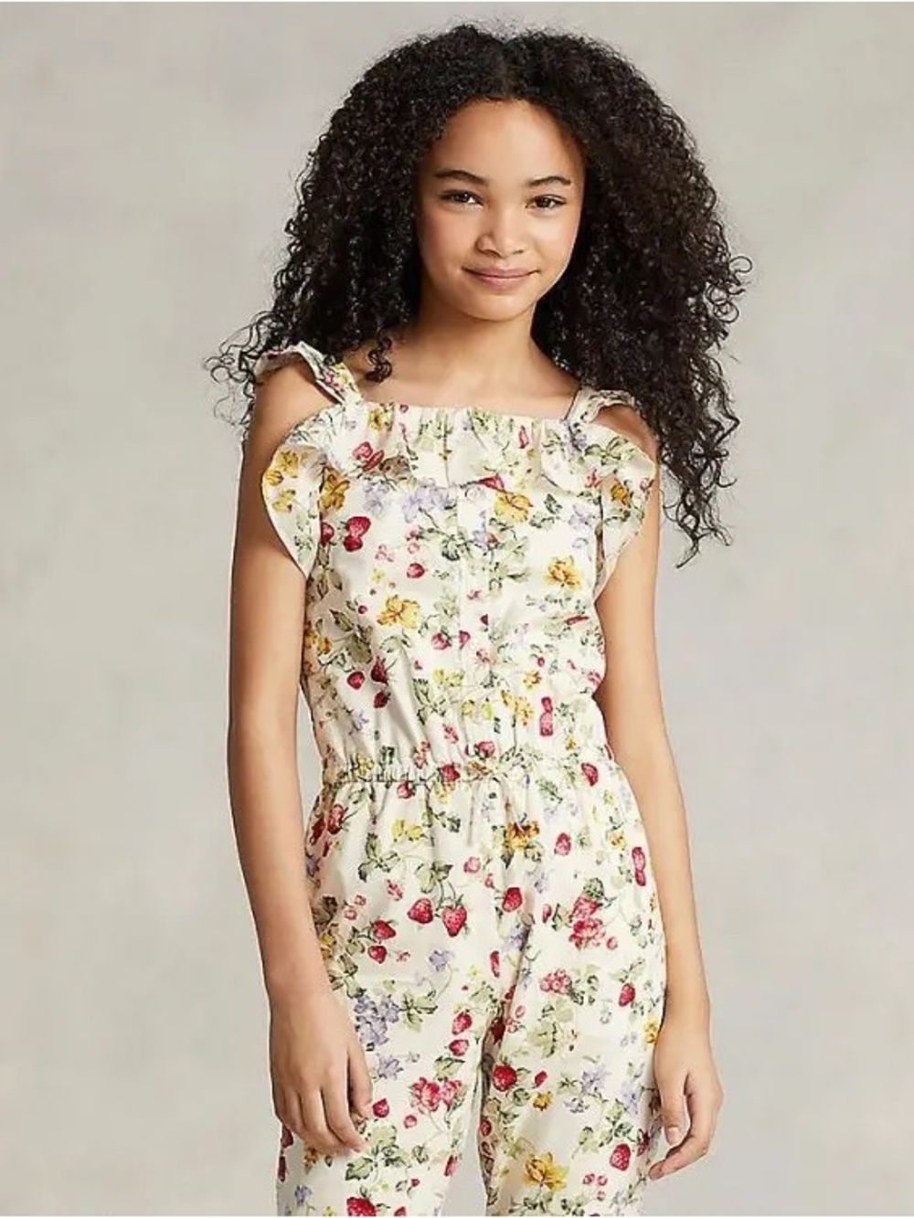 Polo by Ralph Lauren Jumpsuit Floral & Strawberry Off-Shoulder